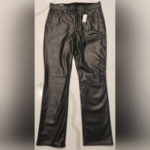 GAP Vintage Slim High Rise Black Vegan Leather Jeans Women's 10 NWT